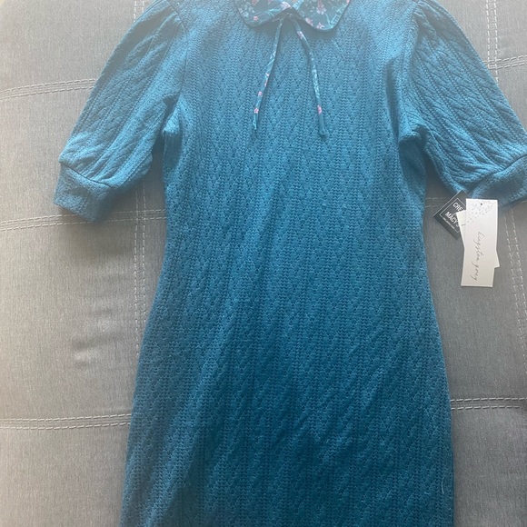 Macy's Dresses & Skirts - Juniors' Printed-Collar Cable-Knit Sweater Dress kingston grey